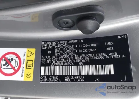 2015 Lexus Nx 200T from USA, damaged, VIN JTJYARBZ0F2021506